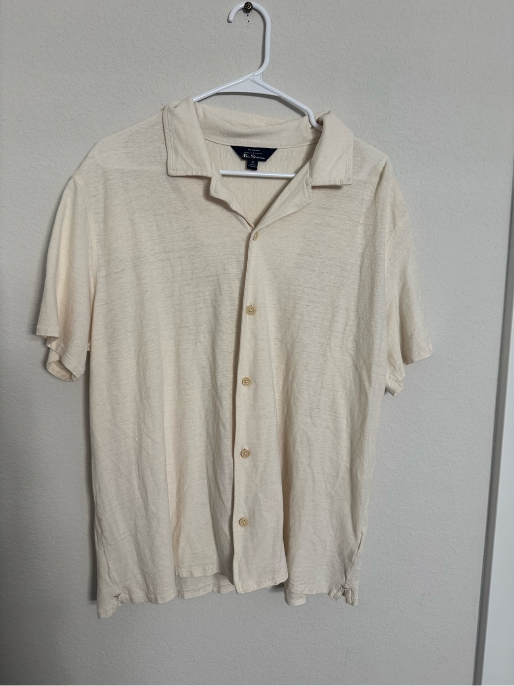 Ben Sherman Linen Blend Button Up Top